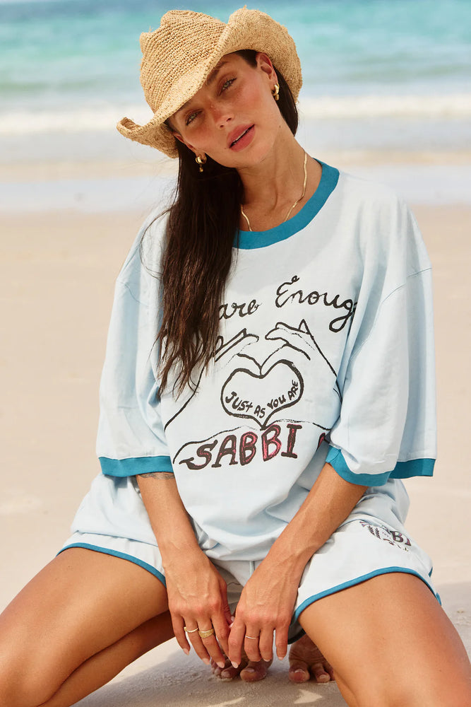 The Very Oversized Tee - You are enough Blue || SABBI