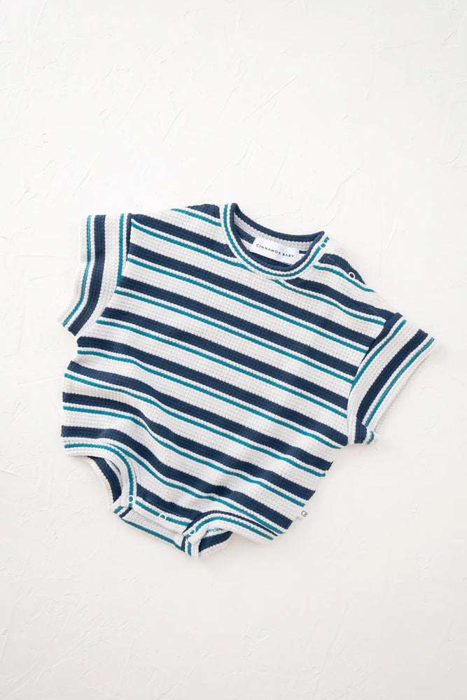 Corfu Stripe Knitted TShirt Romper || CINNAMON BABY