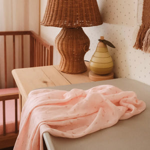 Dusty Roses Organic Muslin Wrap Swaddle || FOX & FALLOW