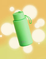 Ceramic reusable bottle with straw lid - 34oz / 1,000ml  -  glow in the dark Auoura Greeb|| Frank Green