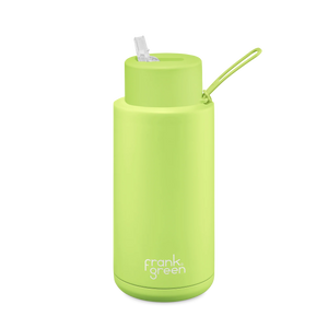Ceramic reusable bottle with straw lid - 34oz / 1,000ml  -  Pistachio Green || Frank Green