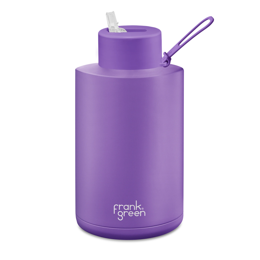 
            
                Load image into Gallery viewer, Ceramic reusable bottle with straw lid - 68oz / 2,000ml  -  Cosmic Purple || Frank Green
            
        