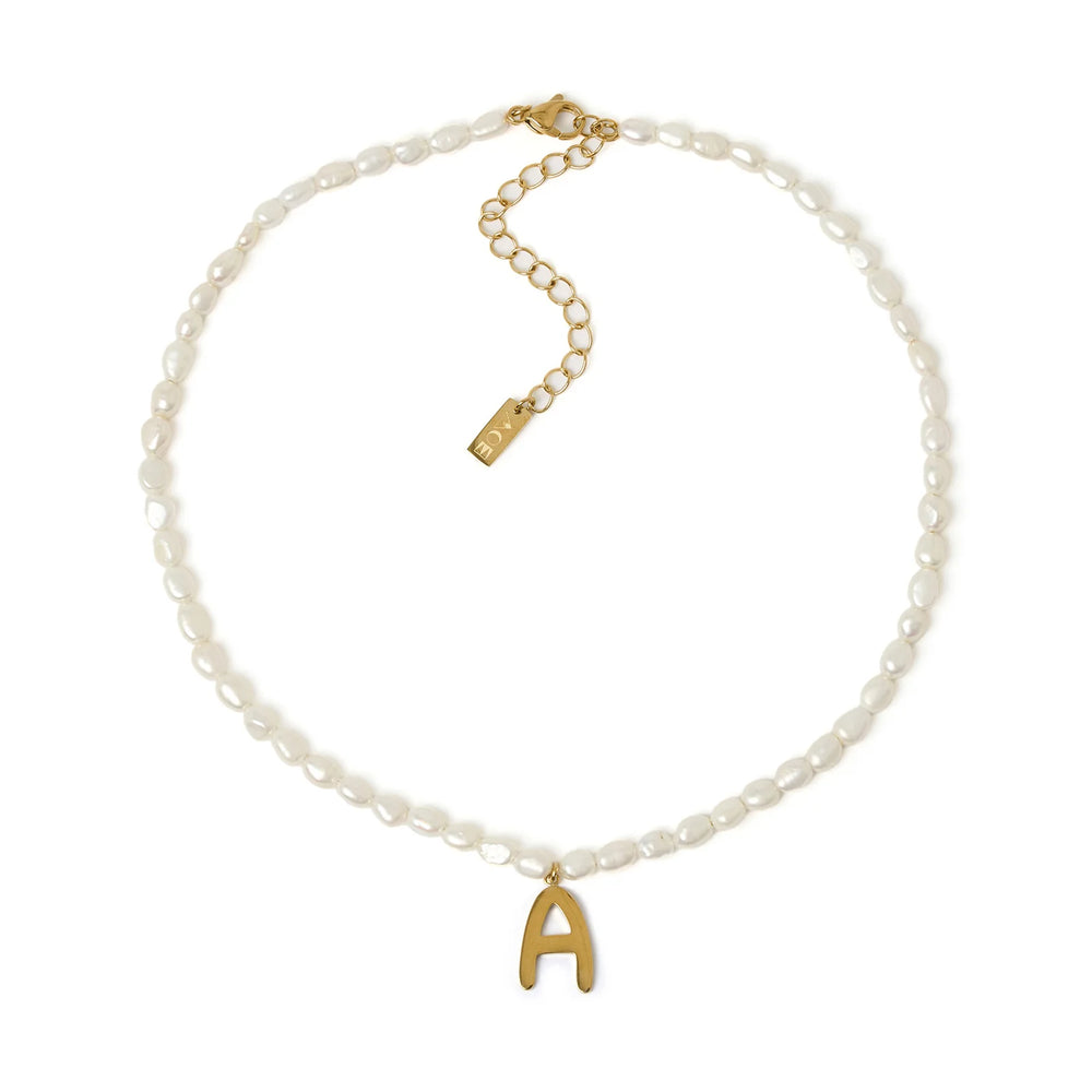 Statement Letter Pearl Necklace || ARMS OF EVE