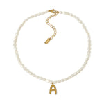 Statement Letter Pearl Necklace || ARMS OF EVE