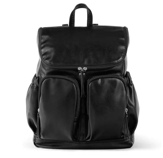 Faux Leather Nappy Backpack - Black || OiOi