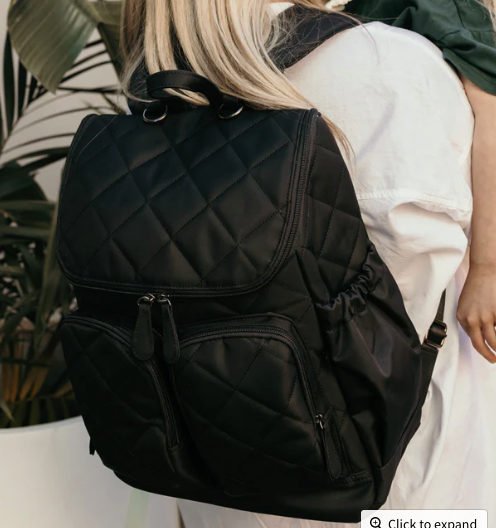 Quilted Nappy Backpack - Black || OiOi