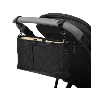 Quilted Pram Caddy - Black || OiOi