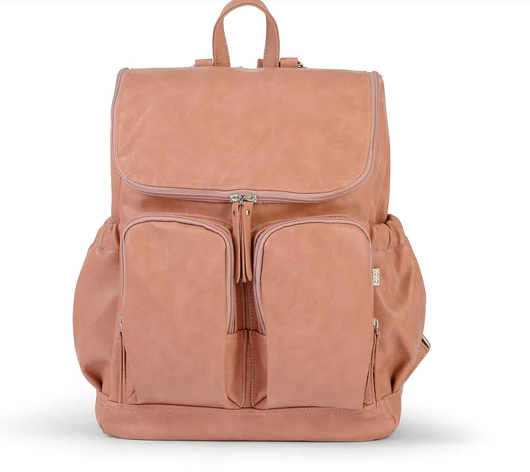 
            
                Load image into Gallery viewer, Faux Leather Nappy Backpack - Dusty Rose || OiOi
            
        