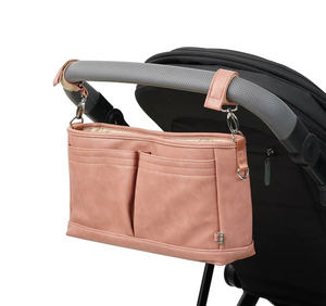 
            
                Load image into Gallery viewer, Faux Leather Pram Caddy - Dusty Rose || OiOi
            
        