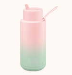 Gradient Ceramic reusable bottle with straw lid - 34oz / 1,000ml  - Blushed/Gelato || Frank Green