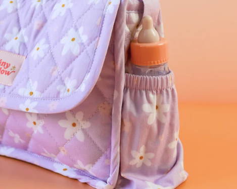 Convertible Dolls Nappy Bag Set - Lilac Daisy || TINY HARLOW