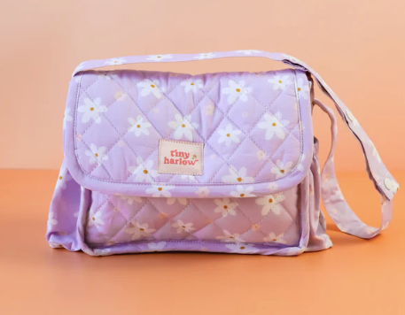 Convertible Dolls Nappy Bag Set - Lilac Daisy || TINY HARLOW
