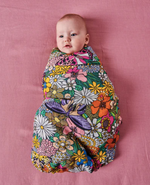 Biss Floral Bamboo Swaddle  ||  Kip & Co