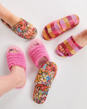 Poochie Pink Quilted Sherpa Adult Slippers ||  KIP & CO