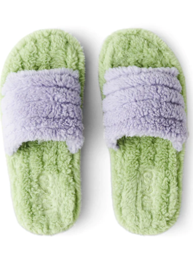 Mint Gelato Quilted Sherpa Adult Slippers ||  KIP & CO