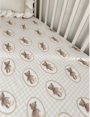 Ted & Duck Organic Fitted Cot Sheet  || POP YA TOT