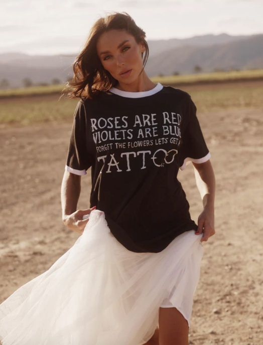 The Very Oversized Roses & Tattoos Tee  || SABBI