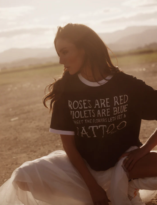 The Very Oversized Roses & Tattoos Tee  || SABBI