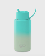 Ceramic reusable bottle with straw lid - 34oz / 1,000ml  - Bondi Bliss|| Frank Green