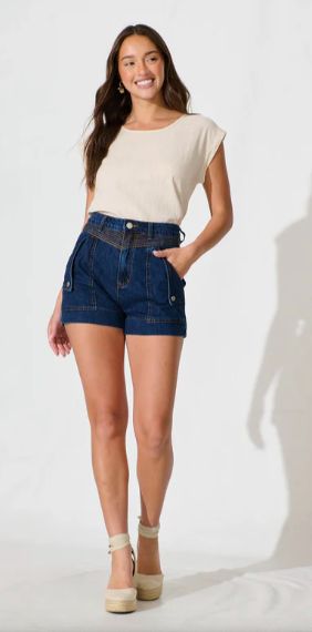 CD Detailed Denim Shorts || COUNTRY DENIM || Nextra Gifts Mackay QLD