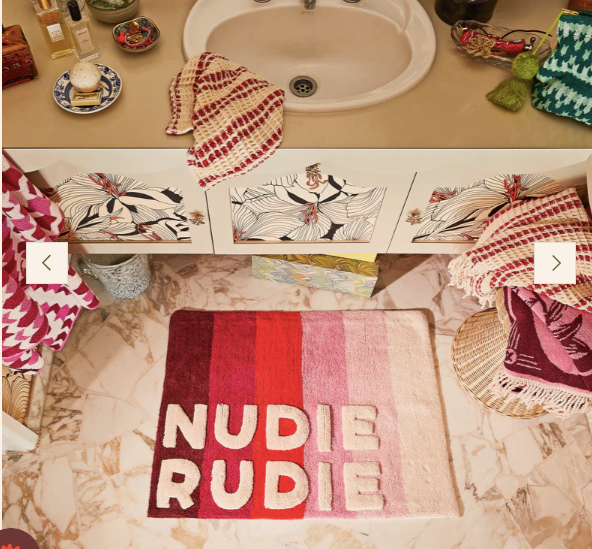 Dariel Nudie Rudie Bath Mat - Scarlet ||  Sage and Clare