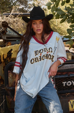 The Very Oversized Tee - The Born Original Tee - Sky and Maroon || SABBI