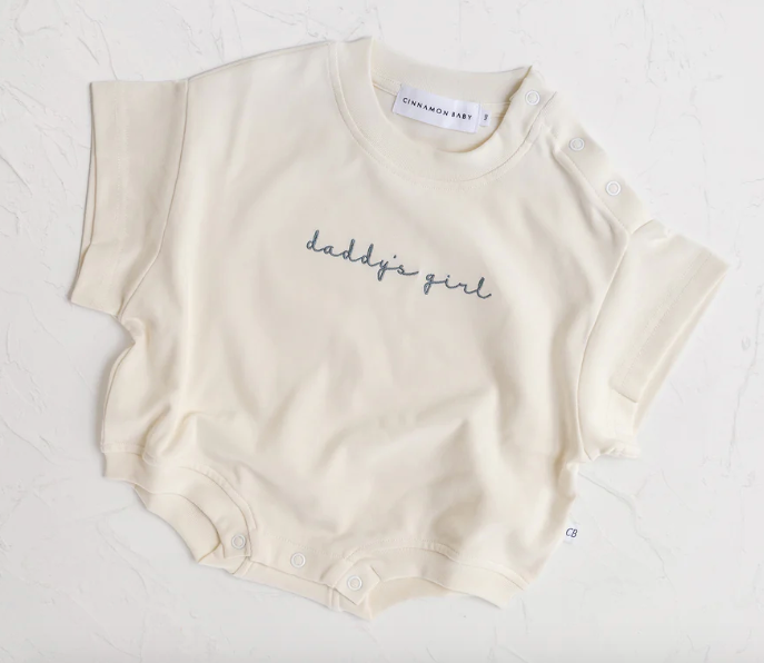 Daddys Girl T-Shirt Romper Onsie - Cloud || CINNAMON BABY