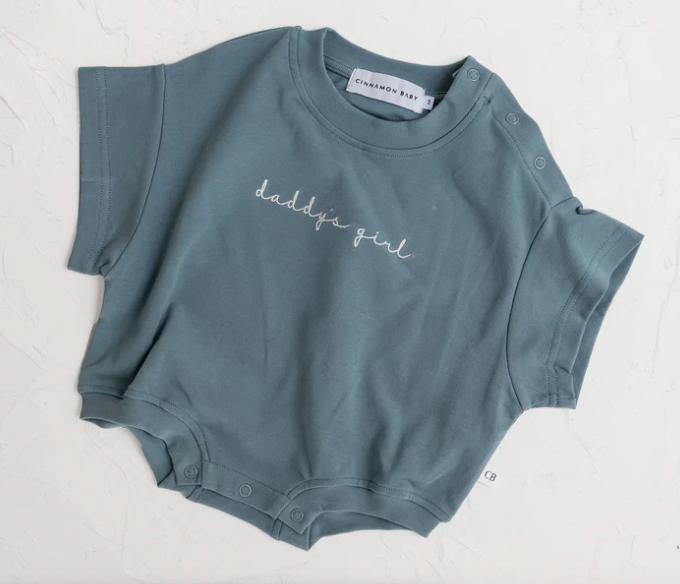 Daddys Girl T-Shirt Romper Onsie - Steel || CINNAMON BABY