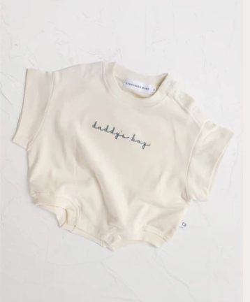 Daddys Boy T-Shirt Romper Onsie - Cloud || CINNAMON BABY