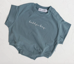 Daddys Boy T-Shirt Romper Onsie - Steel || CINNAMON BABY