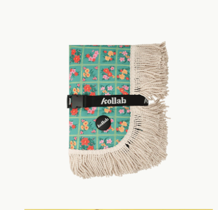 Fringed Medium Picnic Mat - Vintage Patch || KOLLAB