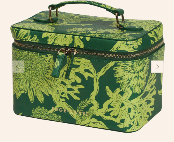 Delphine Large Vanity Case Anise - Large ||  Sage and Clare