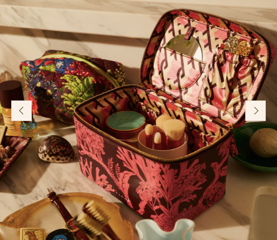 Delphine Large Vanity Case Garnet - Large ||  Sage and Clare