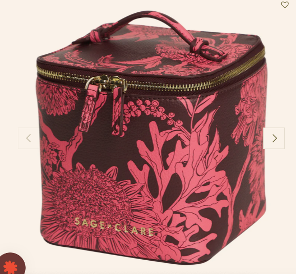 Delphine Large Vanity Case Garnet - Small ||  Sage and Clare