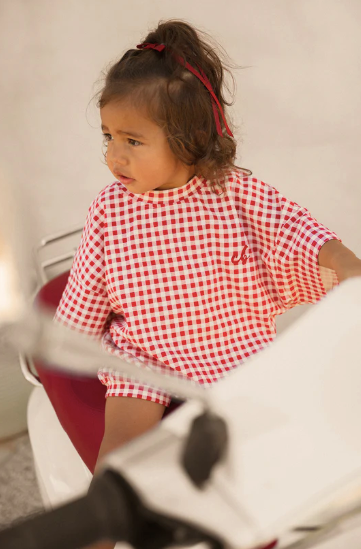 Crimson Gingham Romper || CINNAMON BABY