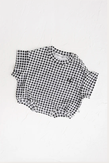 Black Gingham Romper || CINNAMON BABY