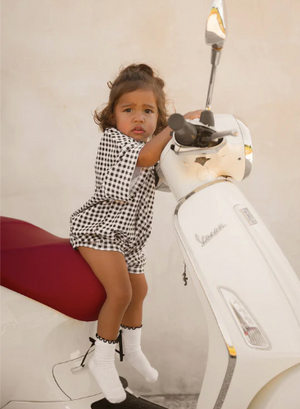 Black Gingham Romper || CINNAMON BABY