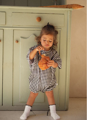 Black Gingham Romper || CINNAMON BABY