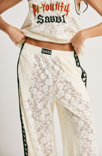 The Raving Hearts Lace Pants  - Cream || SABBI