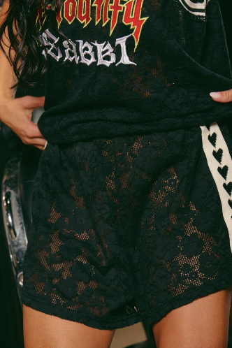 The Mini Heart Lace Shorts - Black || SABBI