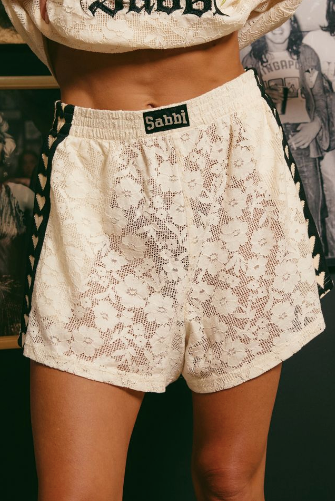 The Mini Heart Lace Shorts - Cream || SABBI