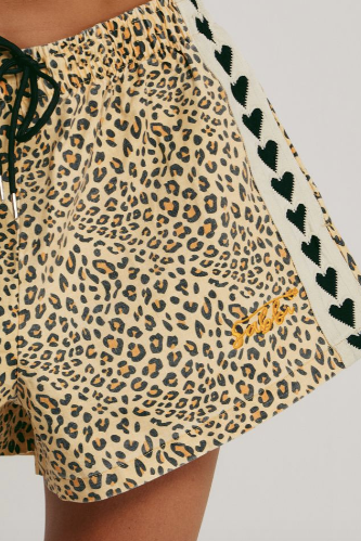 The Mini Heart Drill Shorts - Leopard || SABBI