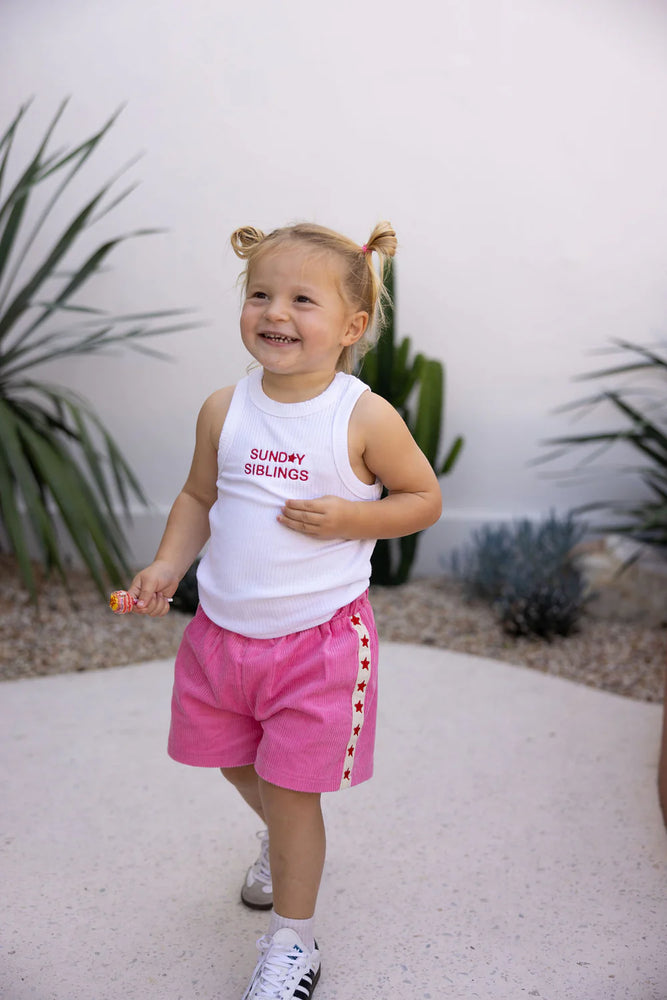 Playtime Cord Shorts - Pink || SUNDAY SIBLINGS