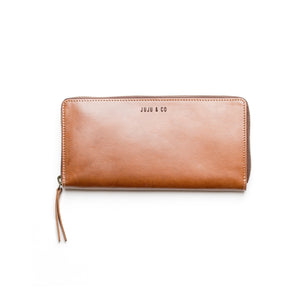 Slim Leather Wallet Cognac   ||  Juju & Co