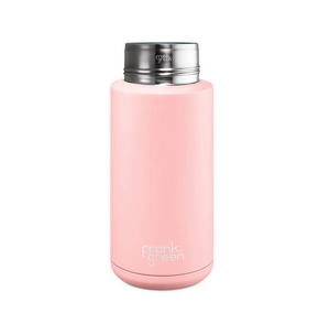 Ceramic reusable bottle with straw lid - 34oz / 1,000ml  -  Blushed || Frank Green