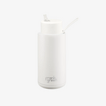 Ceramic reusable bottle with straw lid - 34oz / 1,000ml  -  Cloud || Frank Green