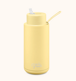 Ceramic reusable bottle with straw lid - 34oz / 1,000ml  -  Buttermilk || Frank Green