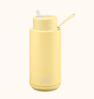 
            
                Load image into Gallery viewer, Ceramic reusable bottle with straw lid - 34oz / 1,000ml  -  Buttermilk || Frank Green
            
        