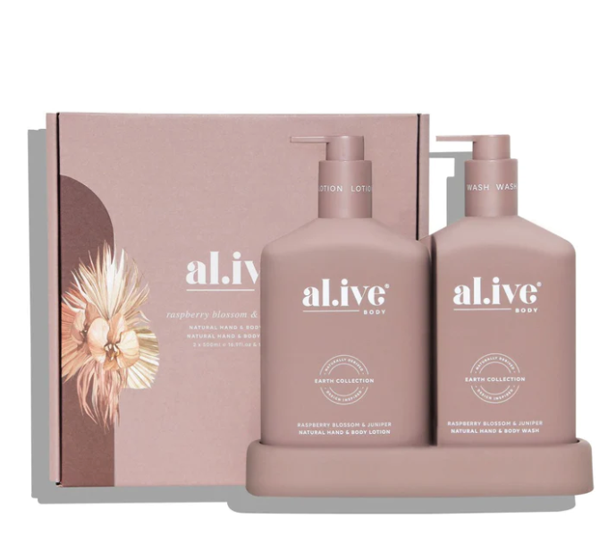 
            
                Load image into Gallery viewer, Wash and Lotion Duo . Raspberry Blossom &amp;amp; Juniper  ||  Al.ive
            
        