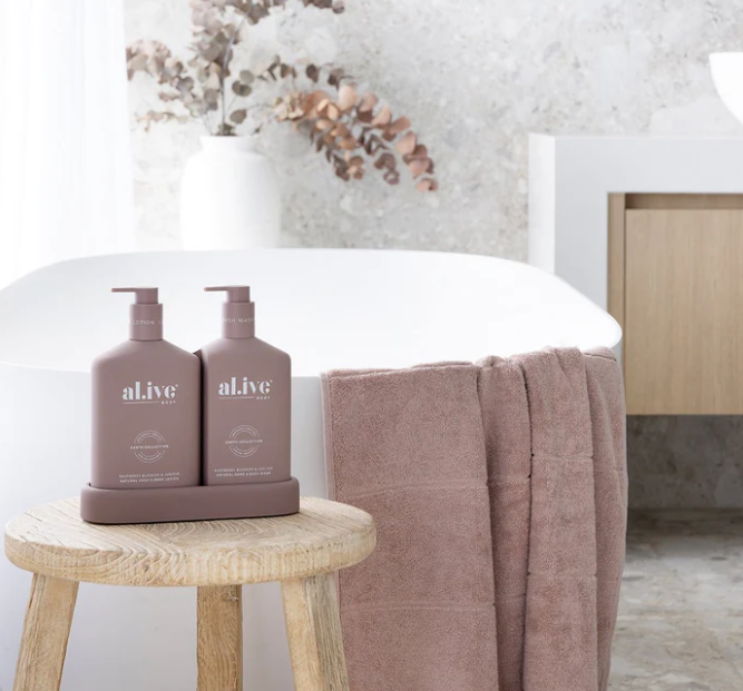 
            
                Load image into Gallery viewer, Wash and Lotion Duo . Raspberry Blossom &amp;amp; Juniper  ||  Al.ive
            
        